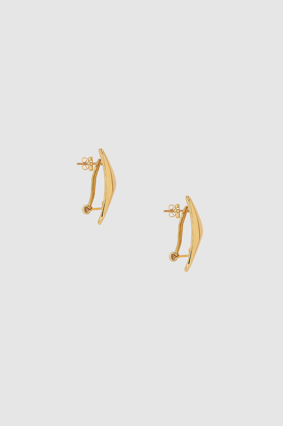 Anine Bing | Curved Rectangle Earrings - Gold