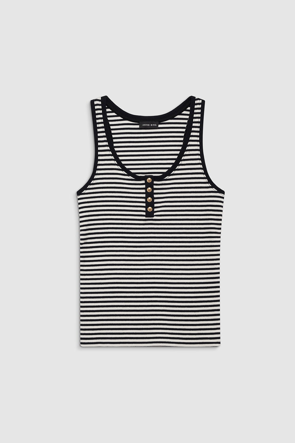 Anine Bing | Alessia Tank - Cream & Black Stripe