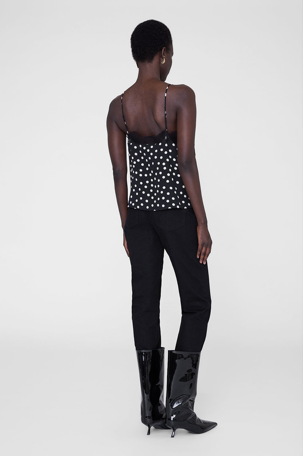 Anine Bing | Amelie Camisole - Black & White Dot Jacquard