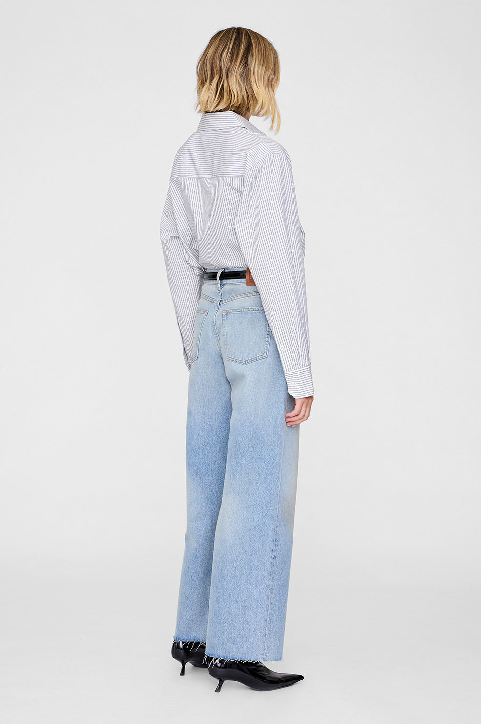 Anine Bing | Essie Shirt - White & Navy Stripe