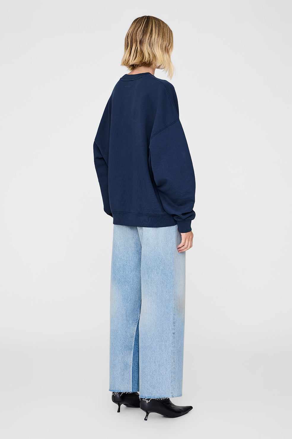 Anine Bing | Miles Oversized Sweatshirt Letterman - Washed Navy