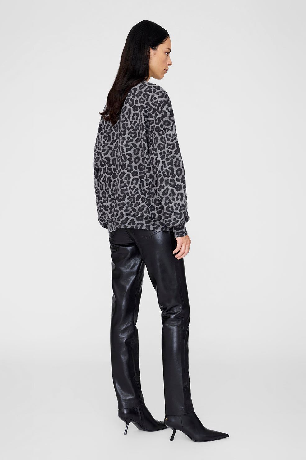 Anine Bing | Miles Sweatshirt - Grey Leopard