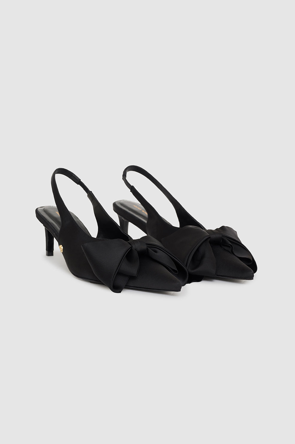Anine Bing | Nina Heels With Bow - Black Satin