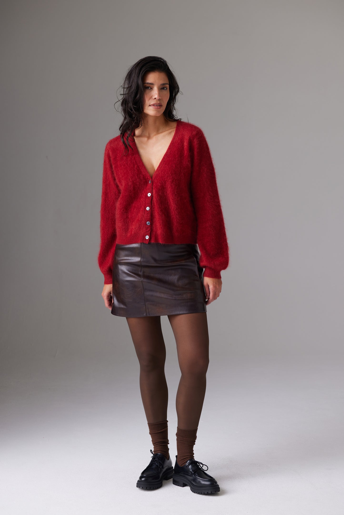 CRUSH | Brushed Liusa Cardi - Dahlia