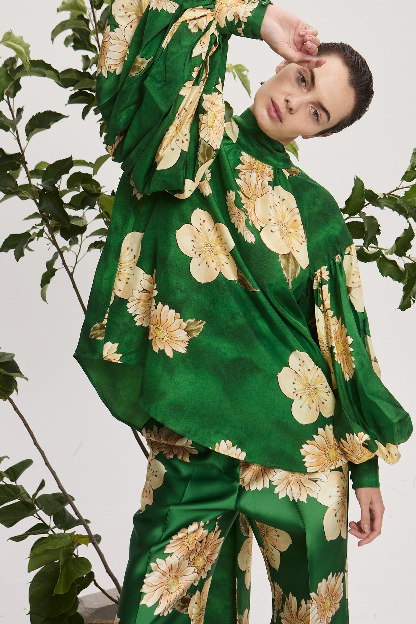 Alemais | Sage Silk Blouse