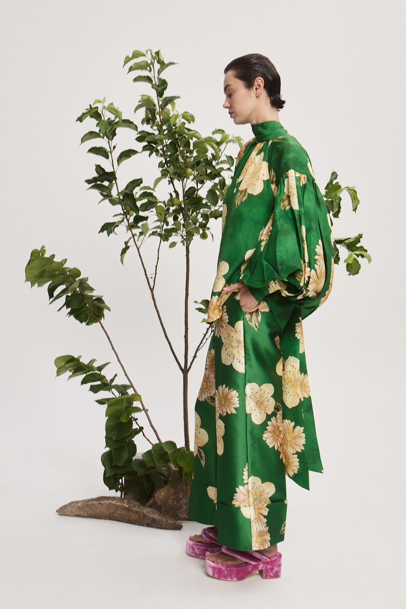 Alemais | Sage Silk Blouse