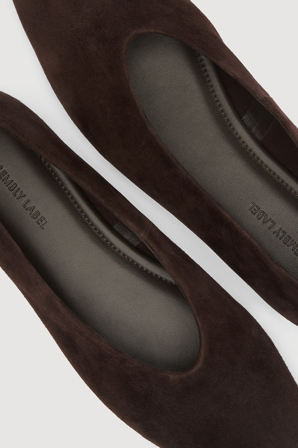 Assembly Label | Andrea Suede Ballet Flat - Ganache