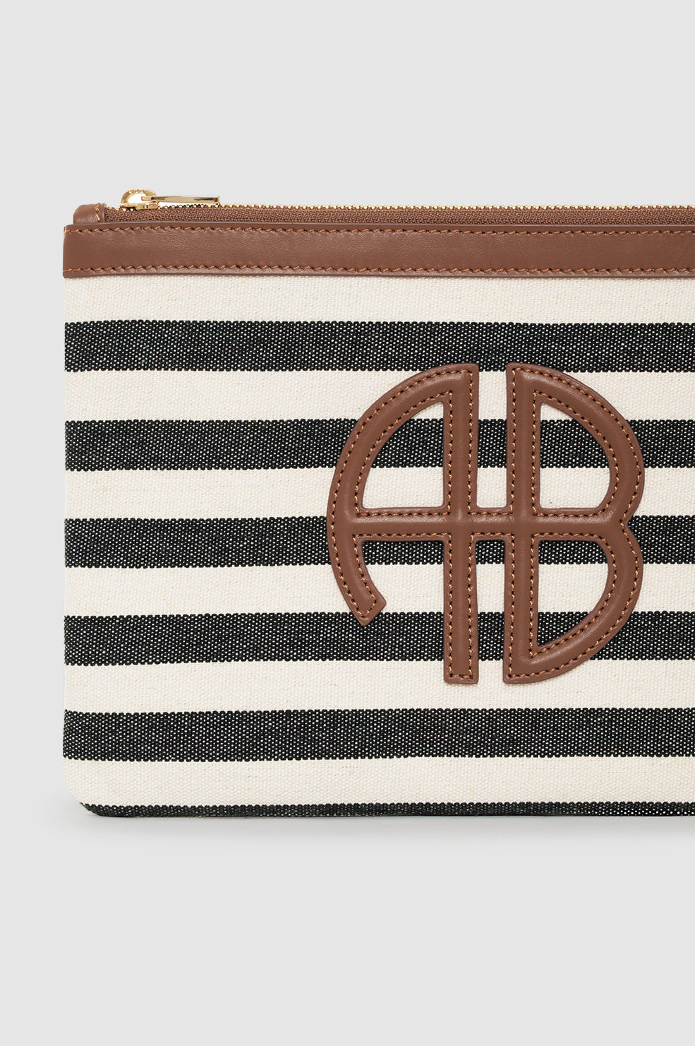 Anine Bing | Lili Pouch - Black & Natural Stripe