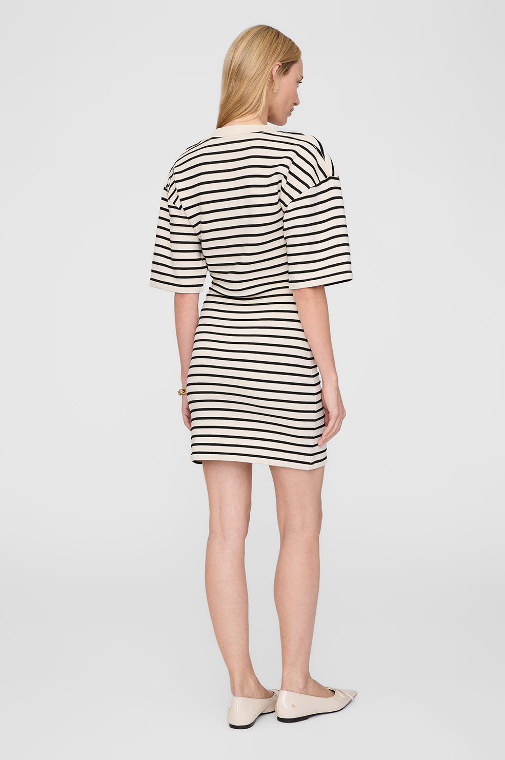 Anine Bing | Mona Dress - Black Stripe French Terry