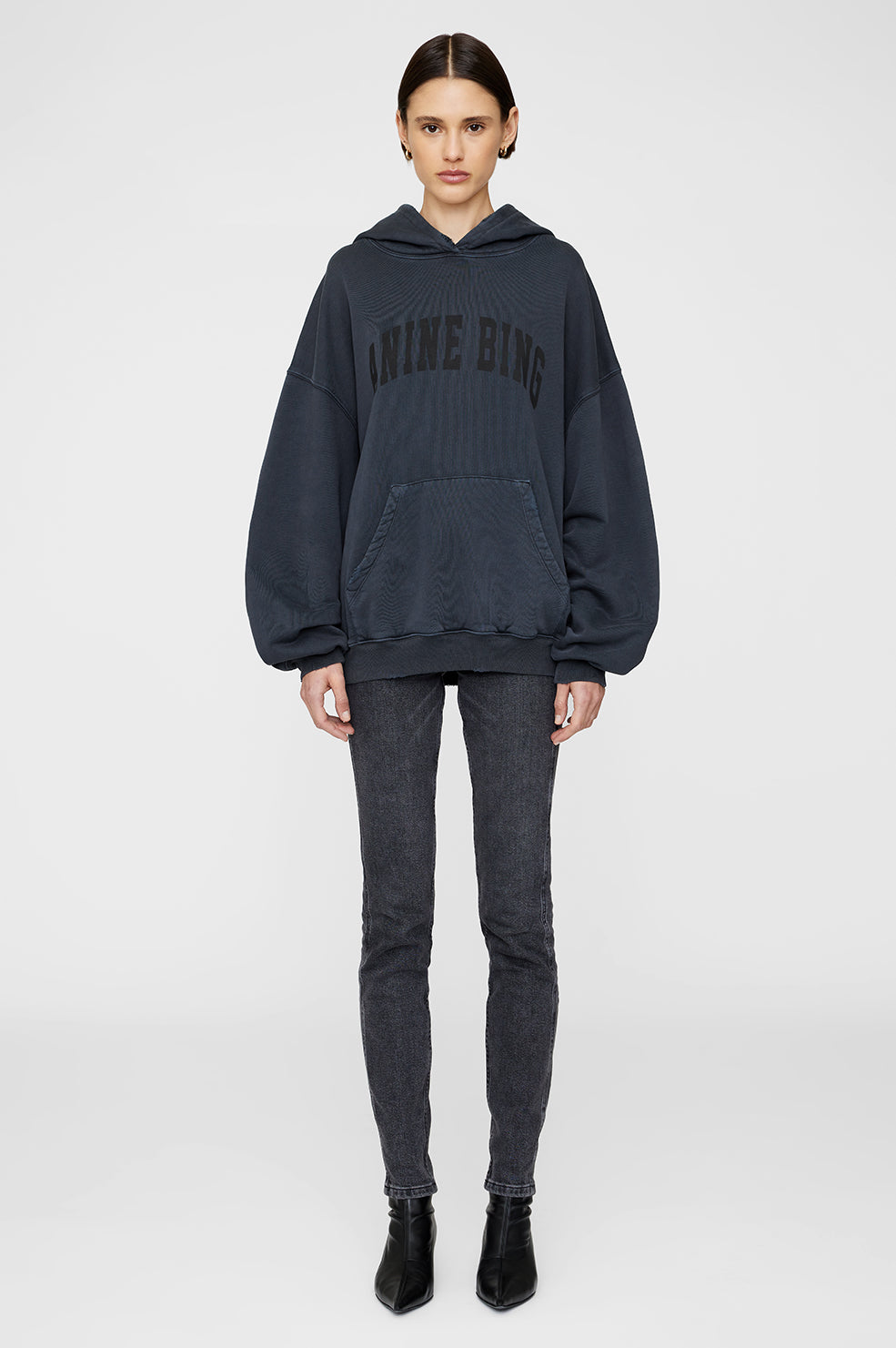 Anine Bing | Harvey Sweatshirt - Dark Washed Black