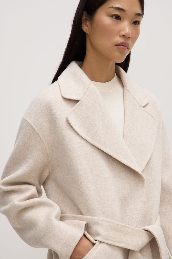 Assembly Label | Sadie Single Breasted Wool Coat - Oat Marle