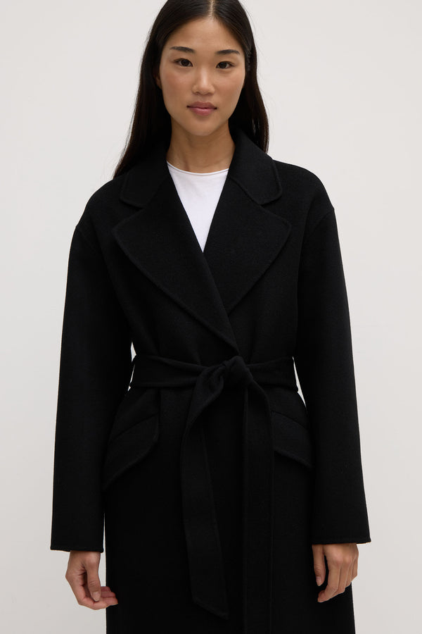 Assembly Label | Sadie Single Breasted Wool Coat - Black