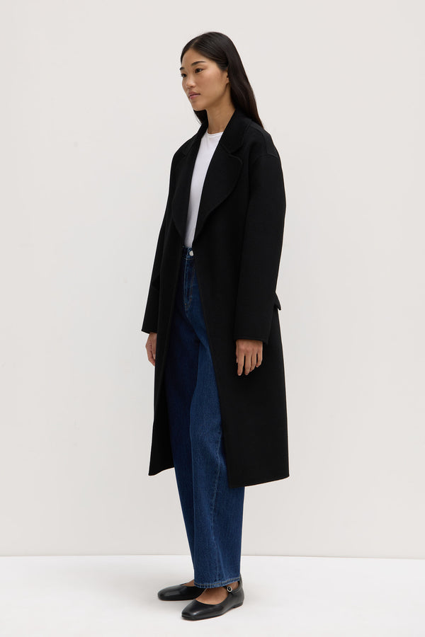 Assembly Label | Sadie Single Breasted Wool Coat - Black
