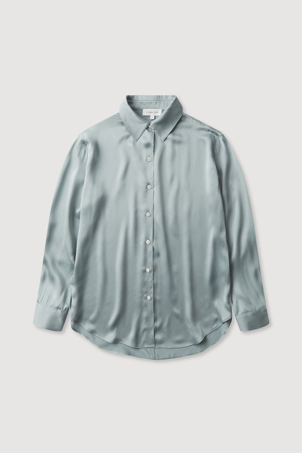 Assembly Label | Pippa Silk Long Sleeve Shirt - Cloud