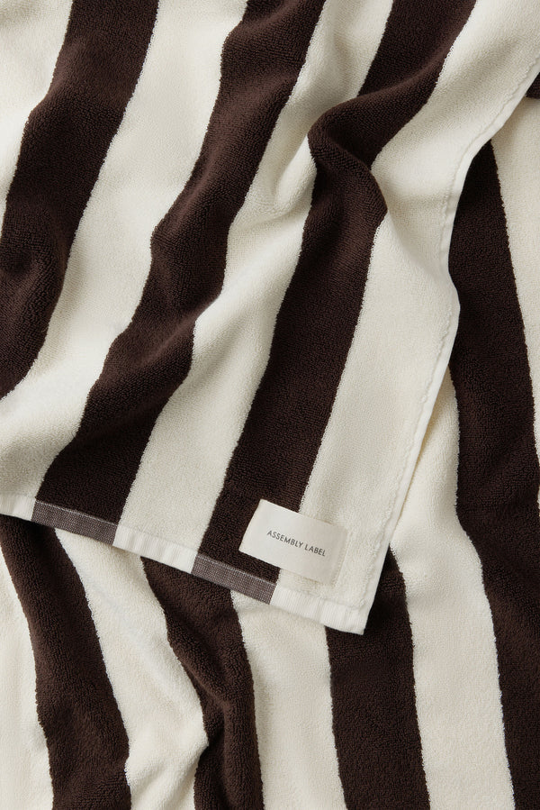 Assembly Label | Signature Stripe Beach Towel - Ganache/Cream