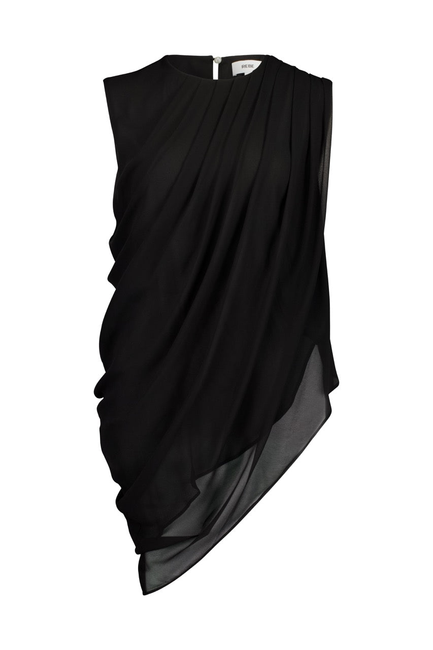 Rebe | Draped Top - Black