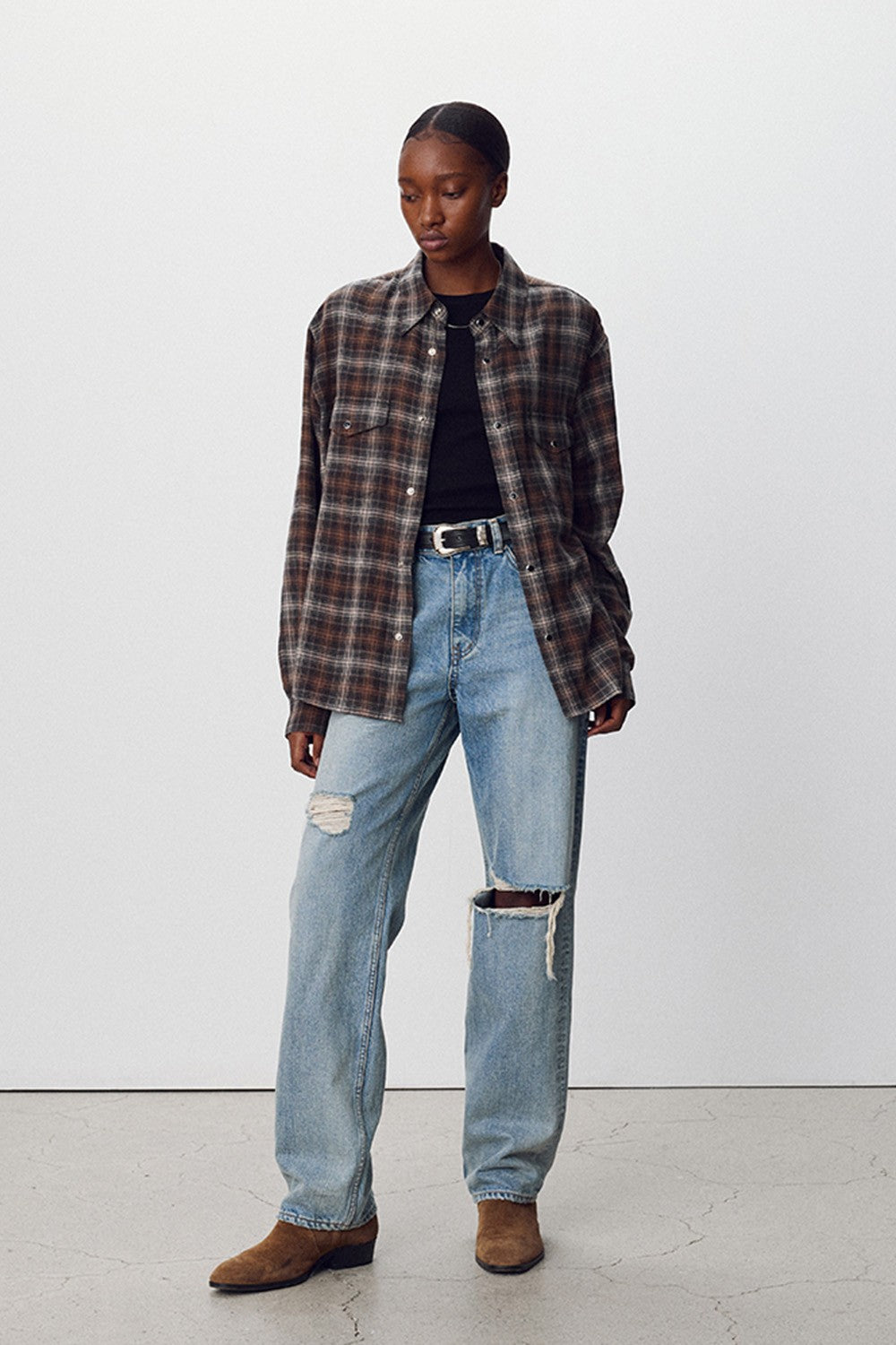 Tonywack | Straight Leg Distressed Denim Jeans - Washed Light Blue