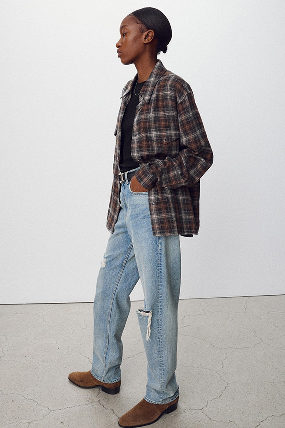 Tonywack | Straight Leg Distressed Denim Jeans - Washed Light Blue
