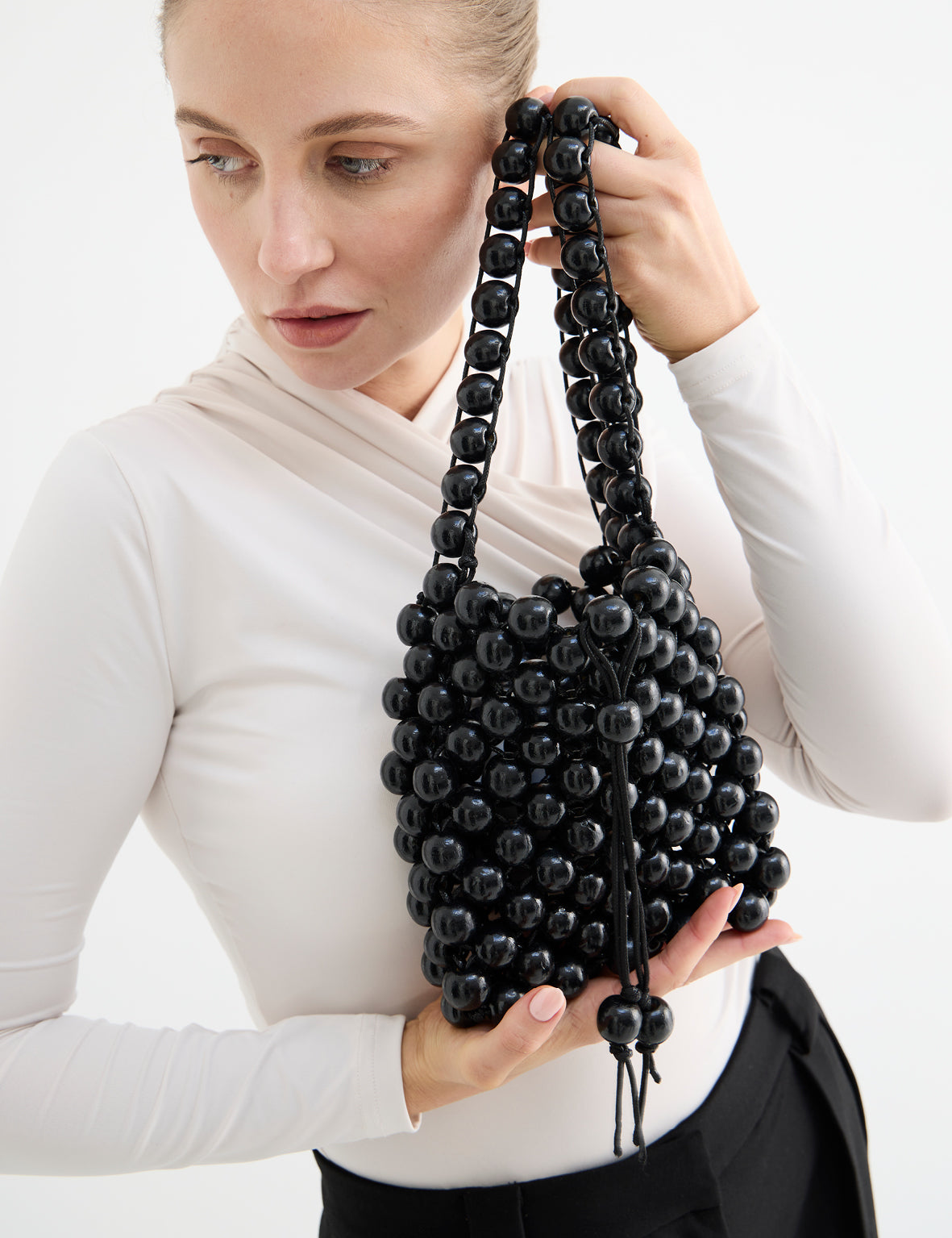 La Tribe | Beaded Crossbody Bag - Black