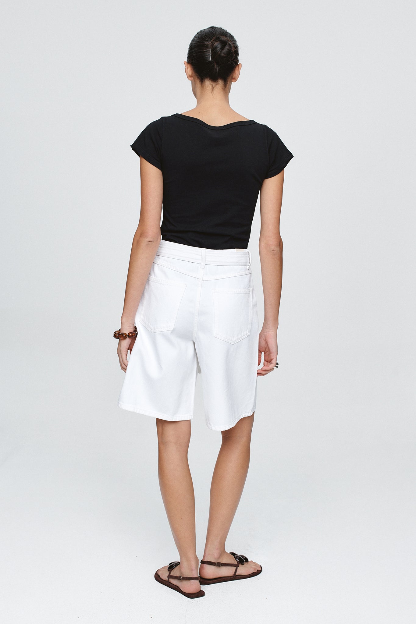 Marle | Belted Jean Short - Blanc