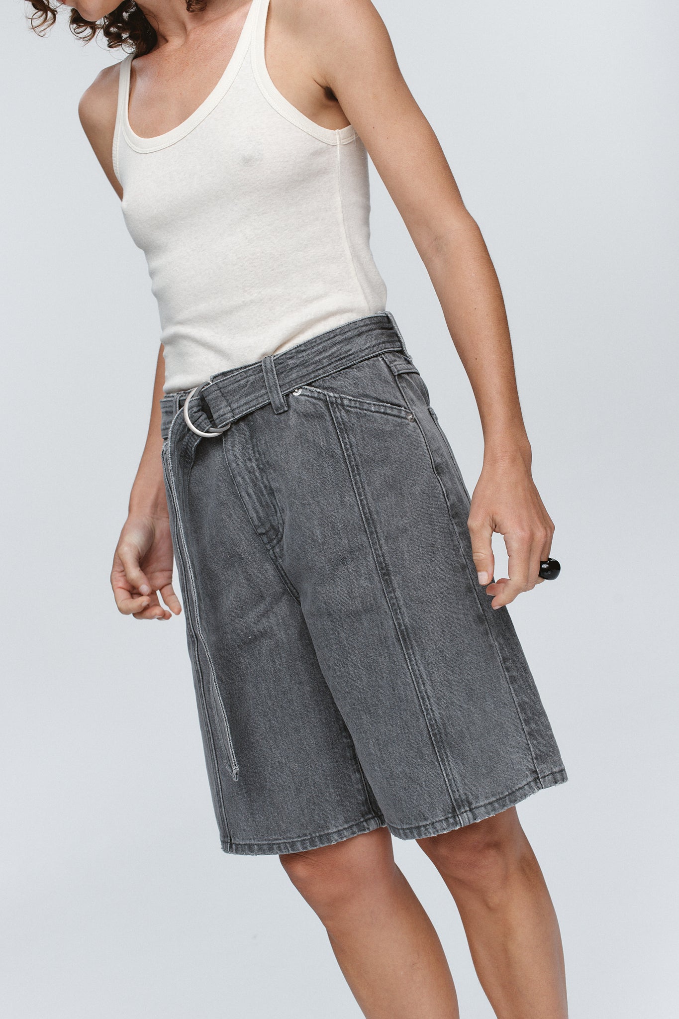 Marle | Belted Jean Short - Stone