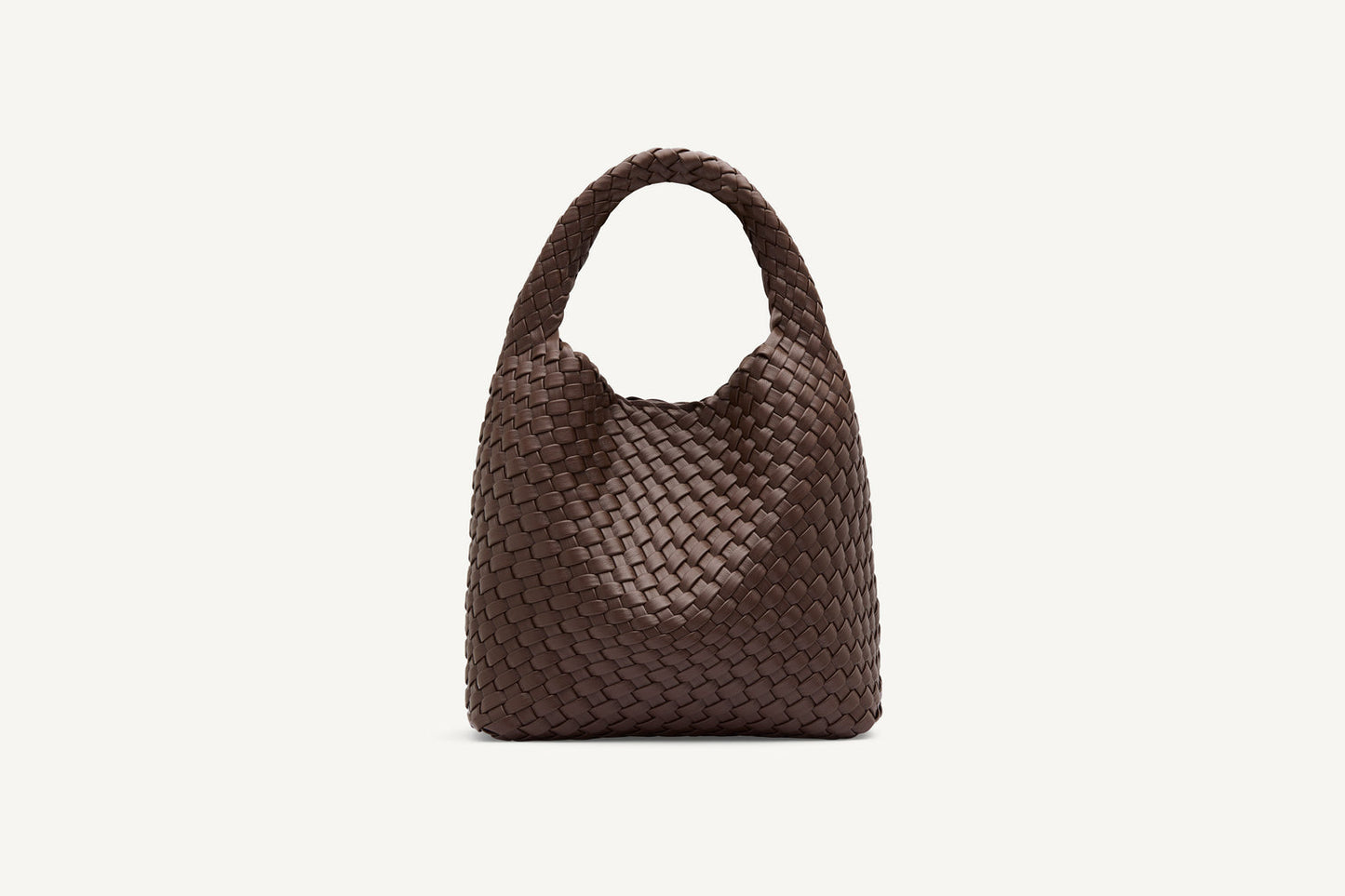 Rylan | Alt-Leather Small Woven Tote - Brown