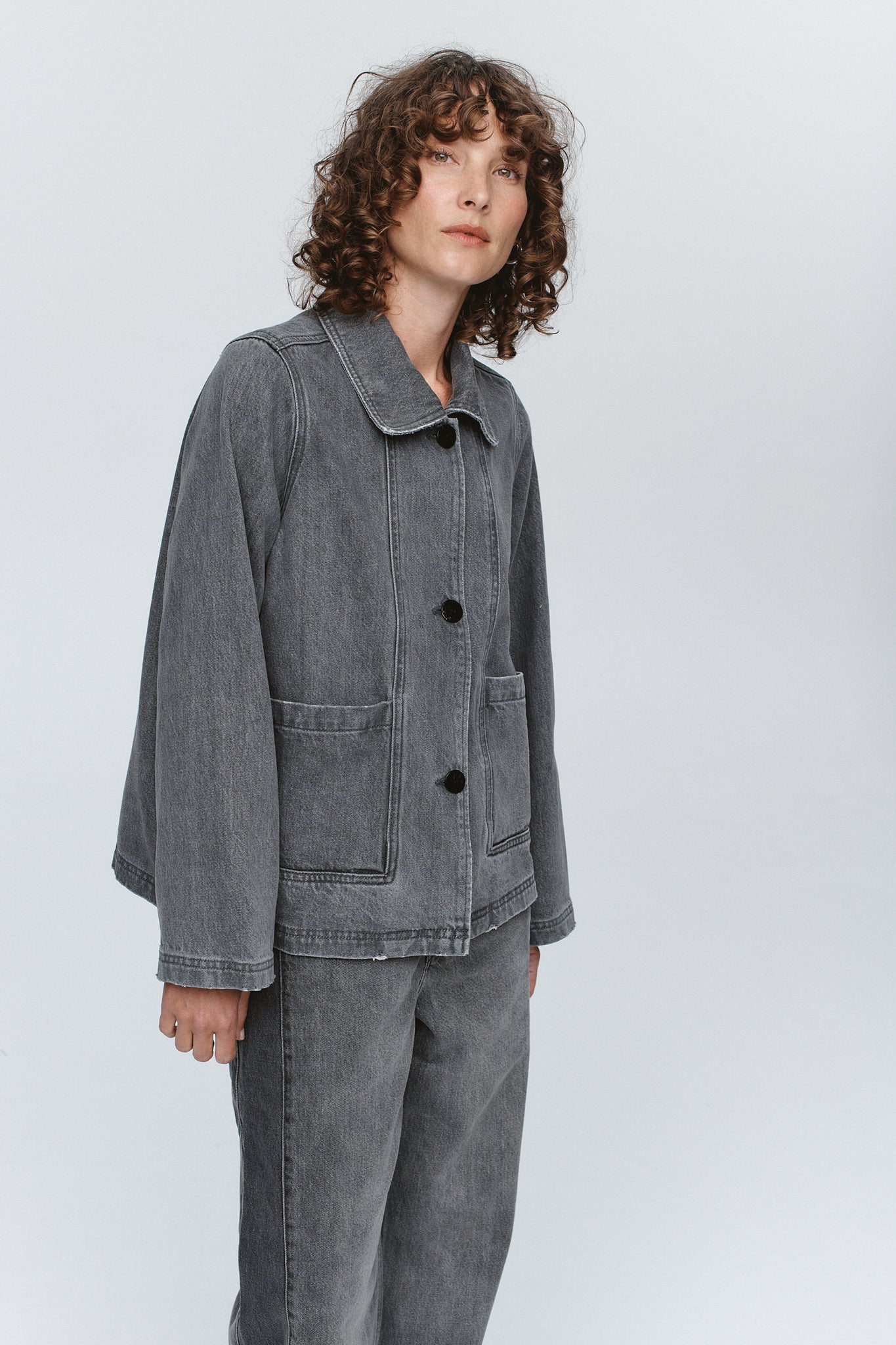 Marle | Cropped Pea Jacket - Stone