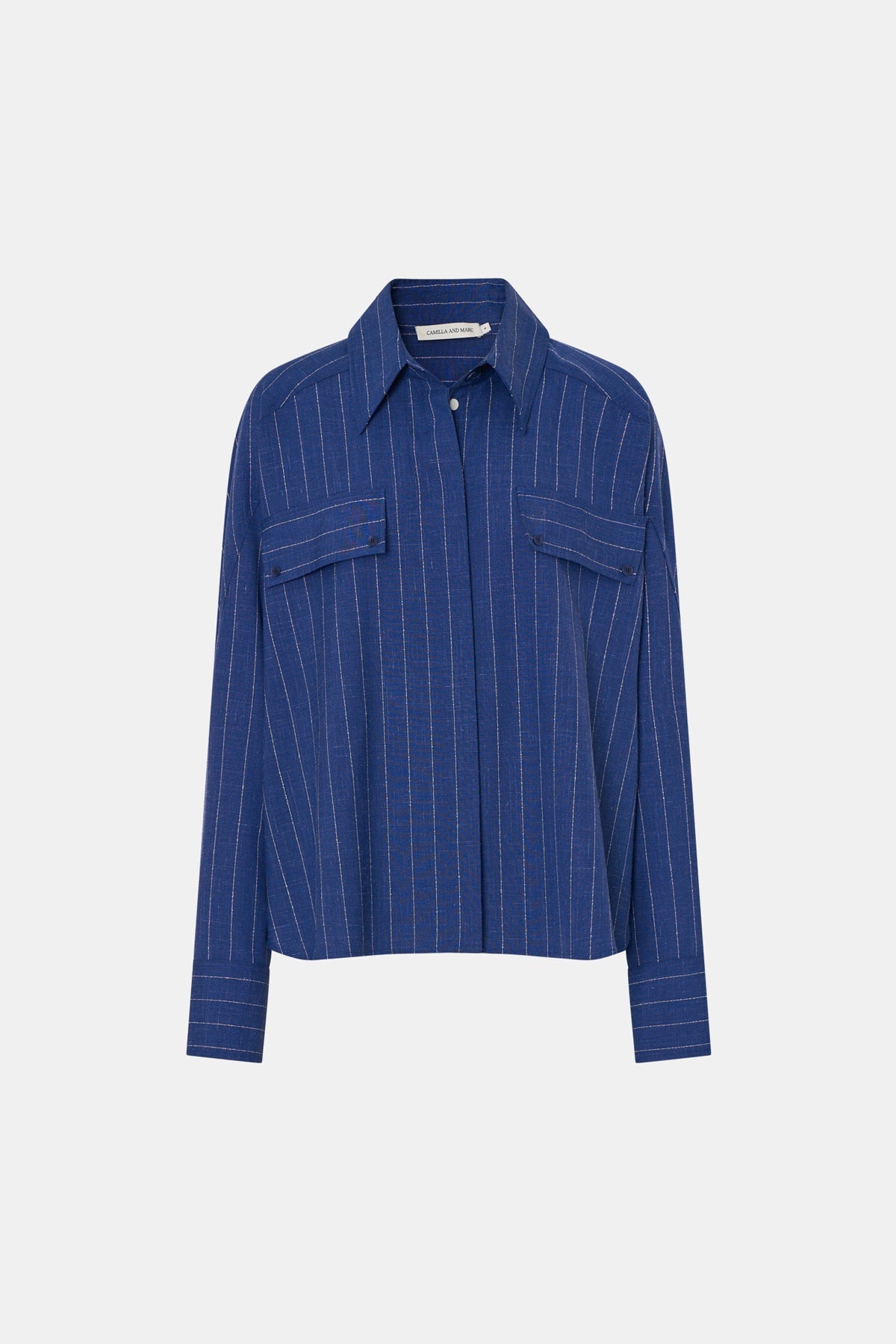 Camilla and Marc | Alberto Shirt - Blue White Stripe