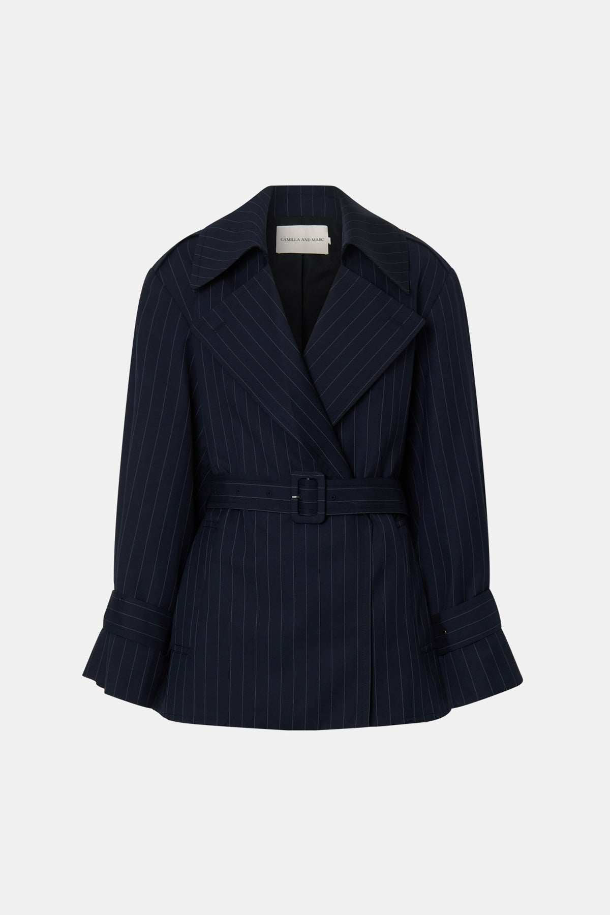 Camilla and Marc | Brody Short Trench Coat - French Navy Stripe