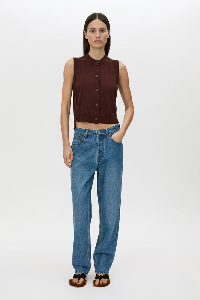 Camilla and Marc | Cardinal Sleeveless Cardigan - Chocolate