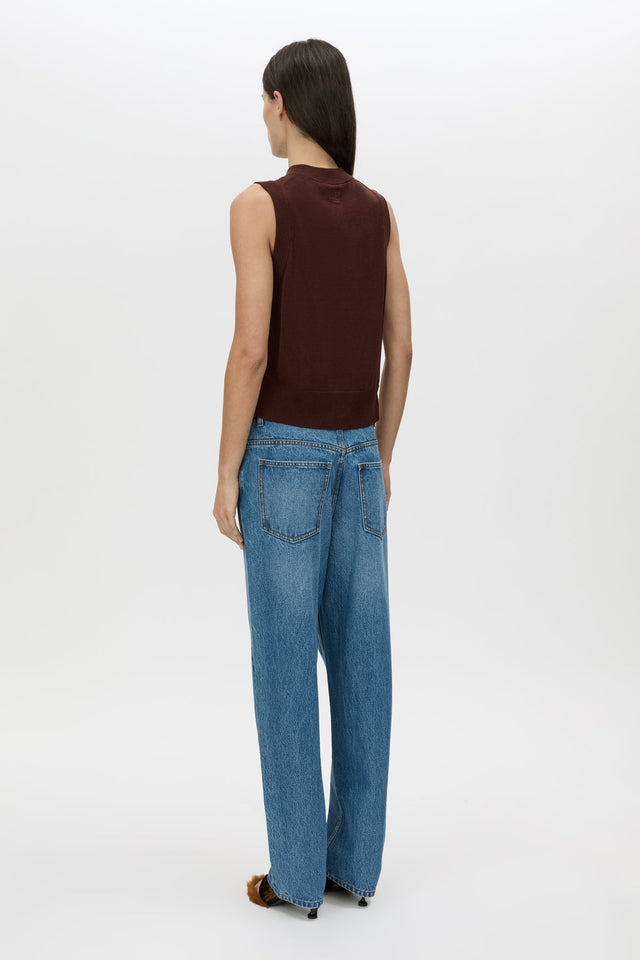 Camilla and Marc | Cardinal Sleeveless Cardigan - Chocolate