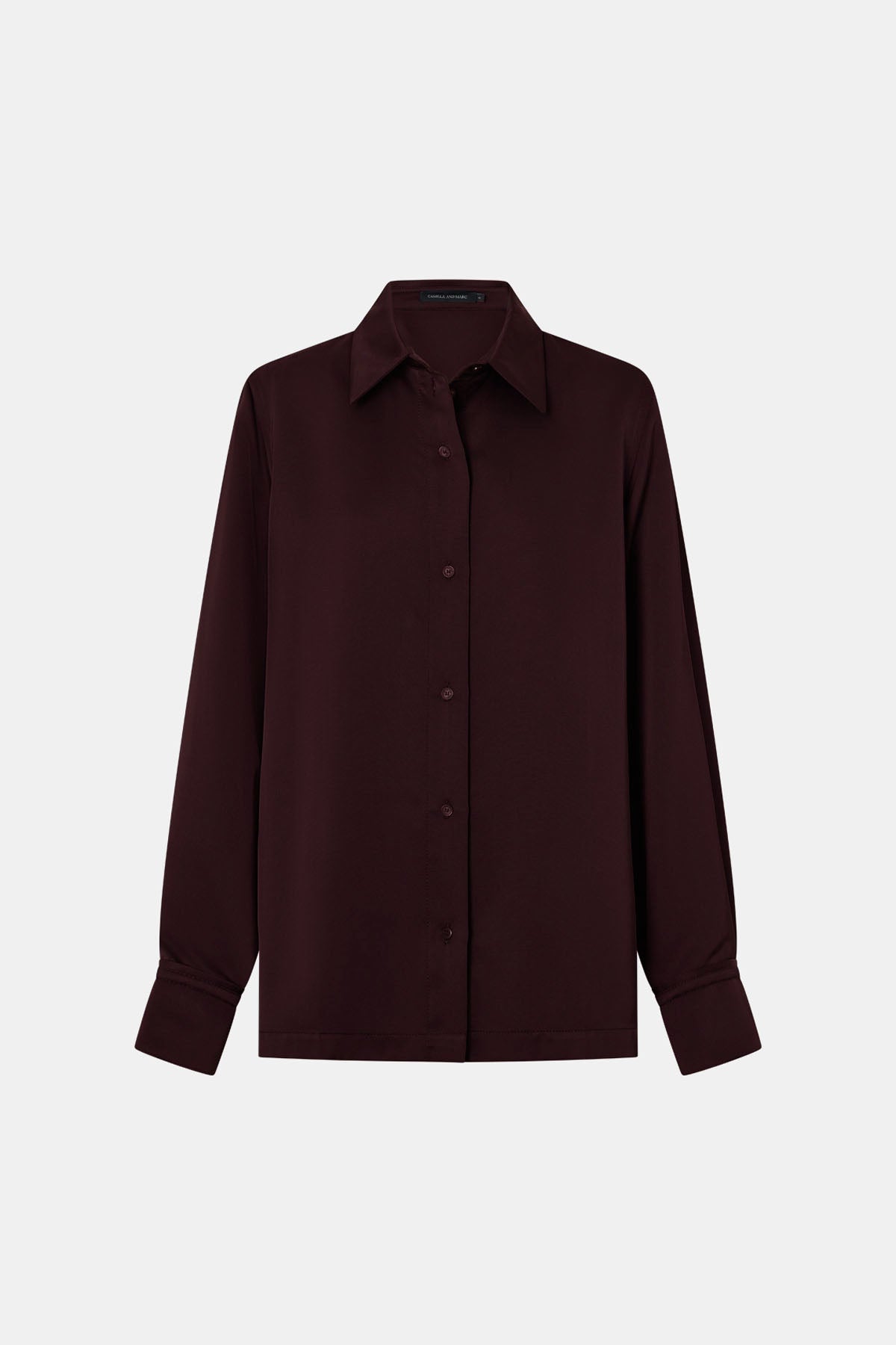 Camilla & Marc | Ground Satin Long Sleeve Shirt - Burgundy