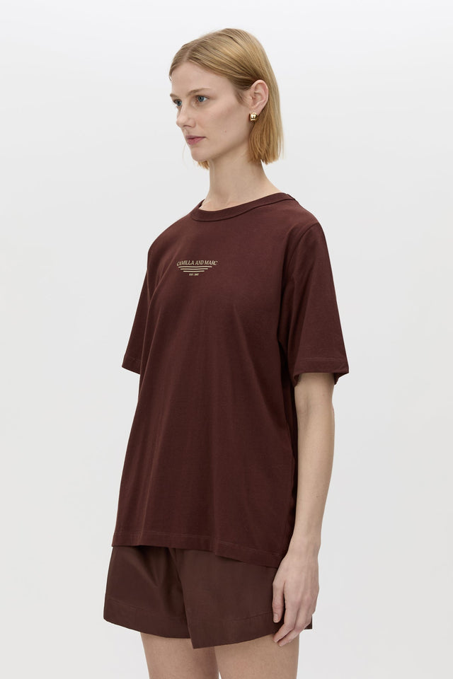 Camilla and Marc | Janice Logo Tee - Chocolate