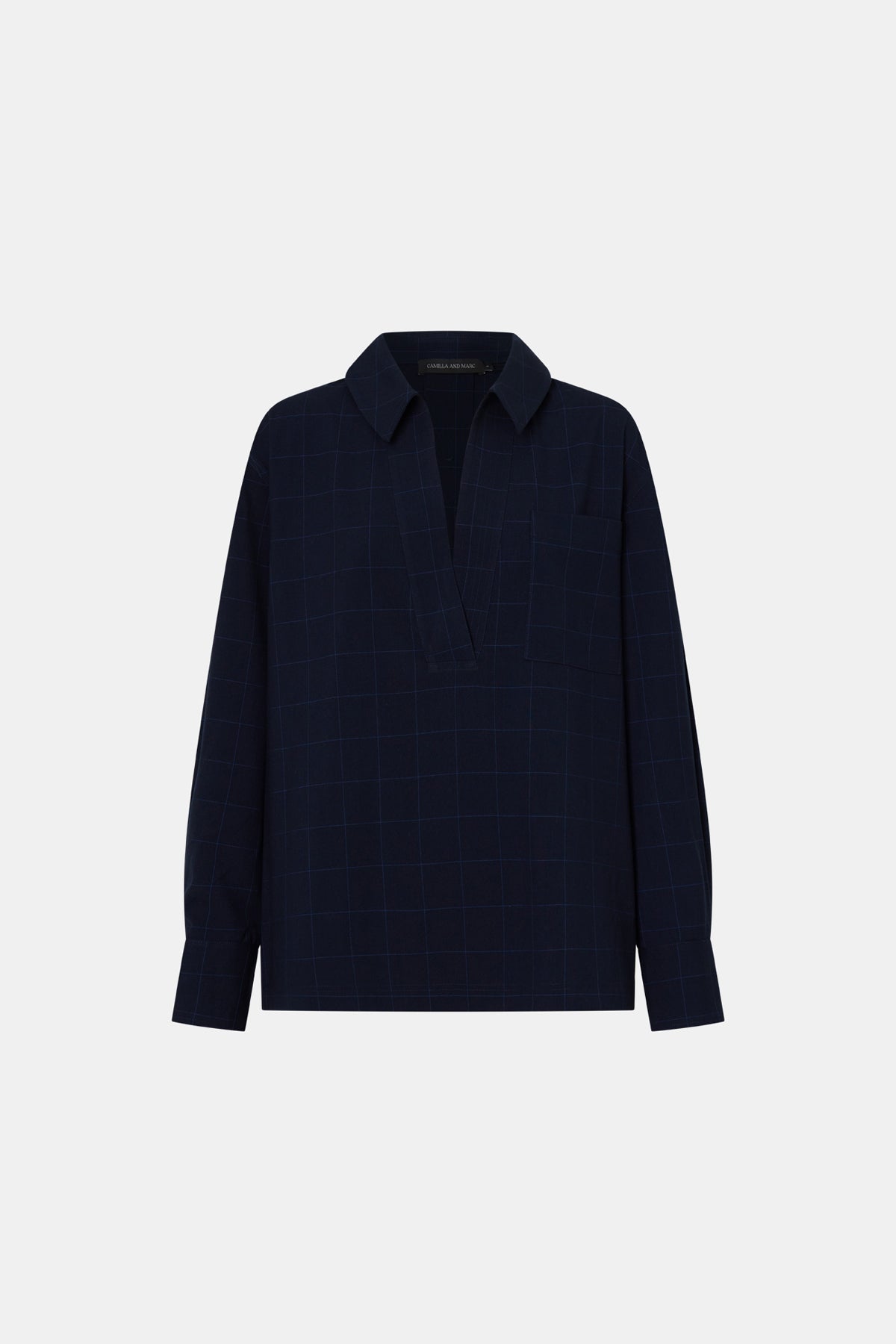 Camilla & Marc | Lourdes Check Half Placket Shirt - Navy