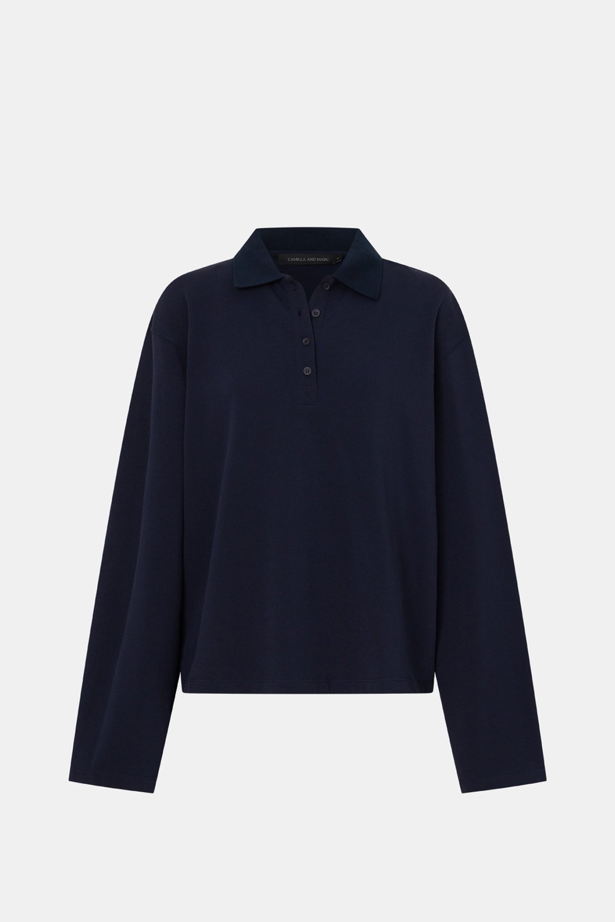 Camilla & Marc | Moreno Long Sleeve Polo Top - Navy