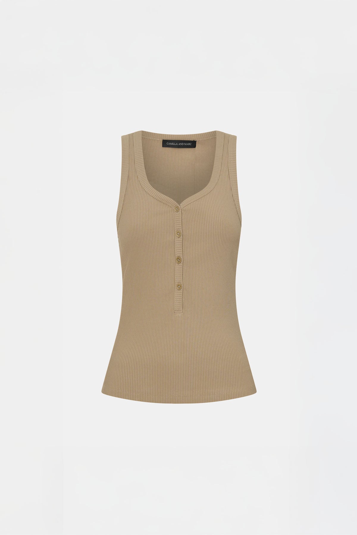 Camilla and Marc | Nora Button Down Tank - Sepia