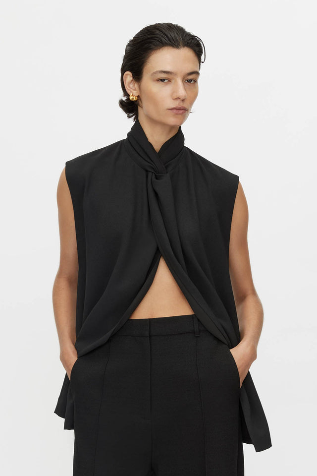 Camilla and Marc | Oriole Twist Neck Top - Black