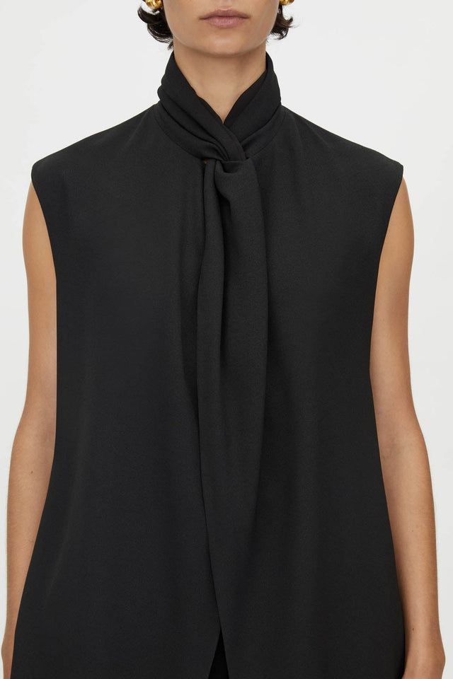 Camilla and Marc | Oriole Twist Neck Top - Black