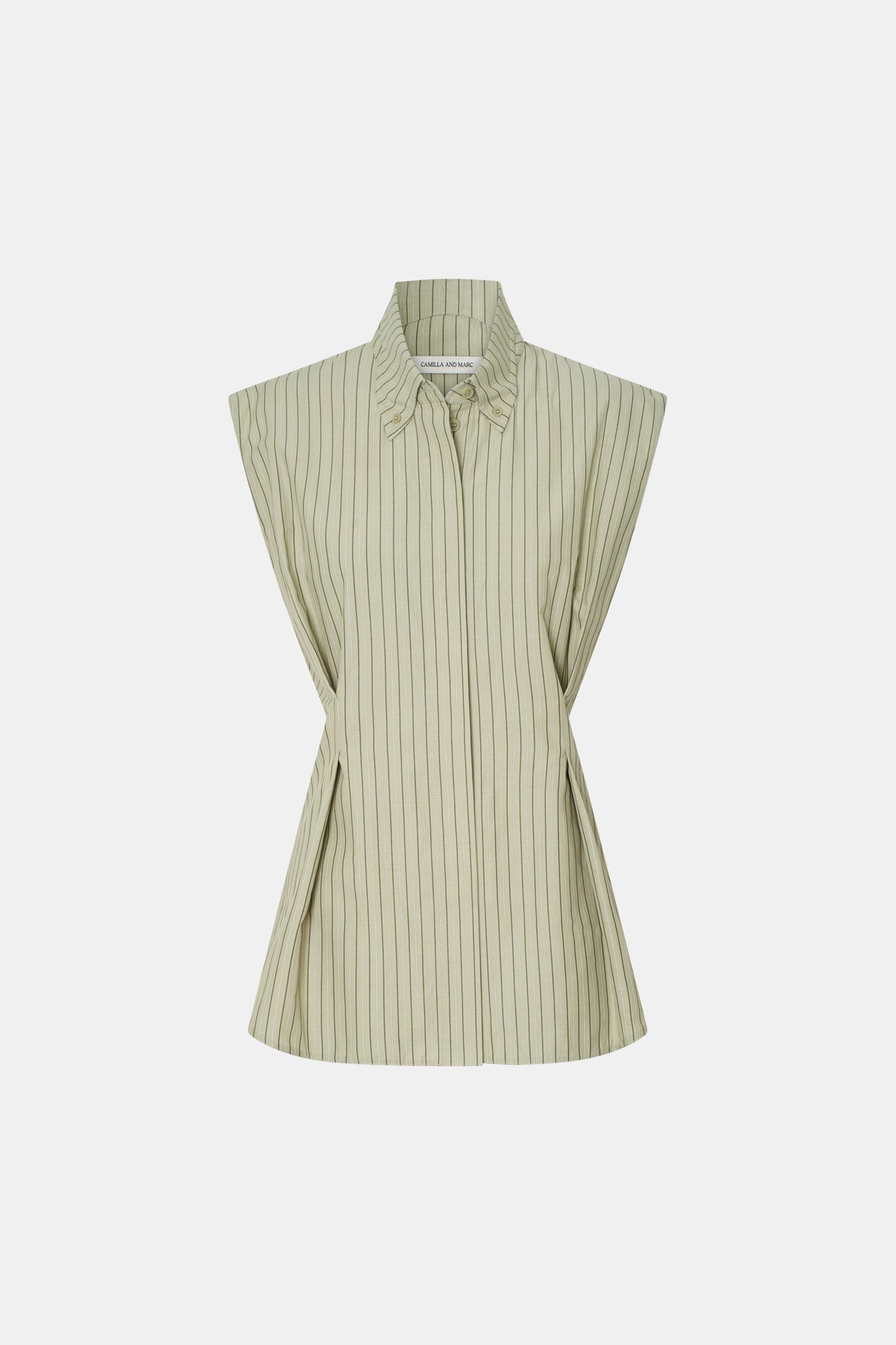 Camilla and Marc | Pico Shirt - Multi Olive Stripe