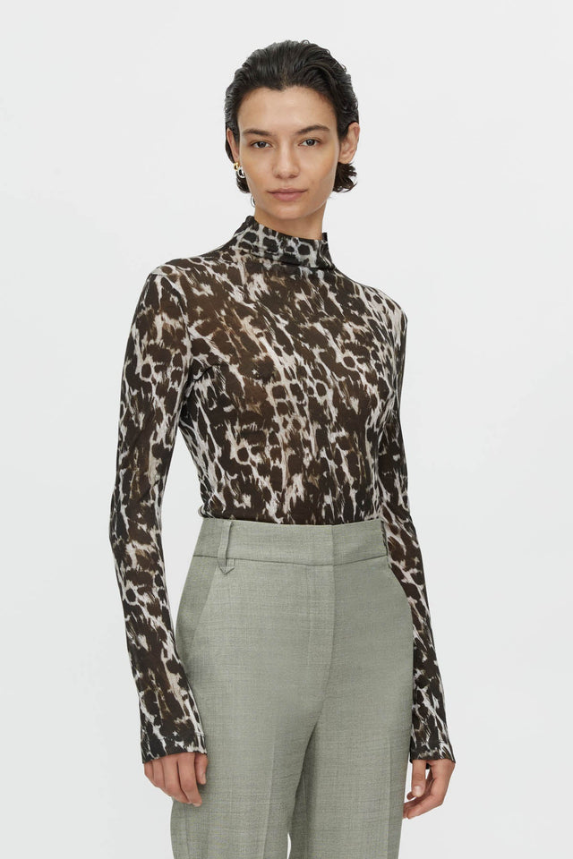 Camilla and Marc | Plumage Long Sleeve Top - Choc Plumage
