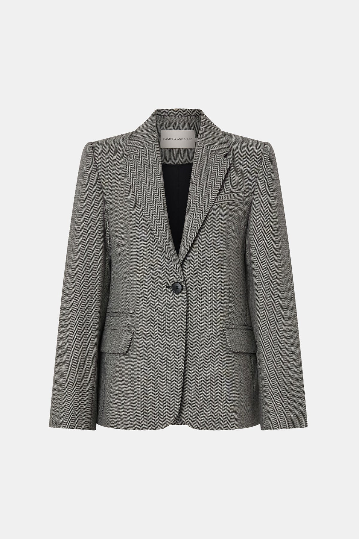 Camilla and Marc | Ren Single Breasted Blazer - Charcoal Herringbone