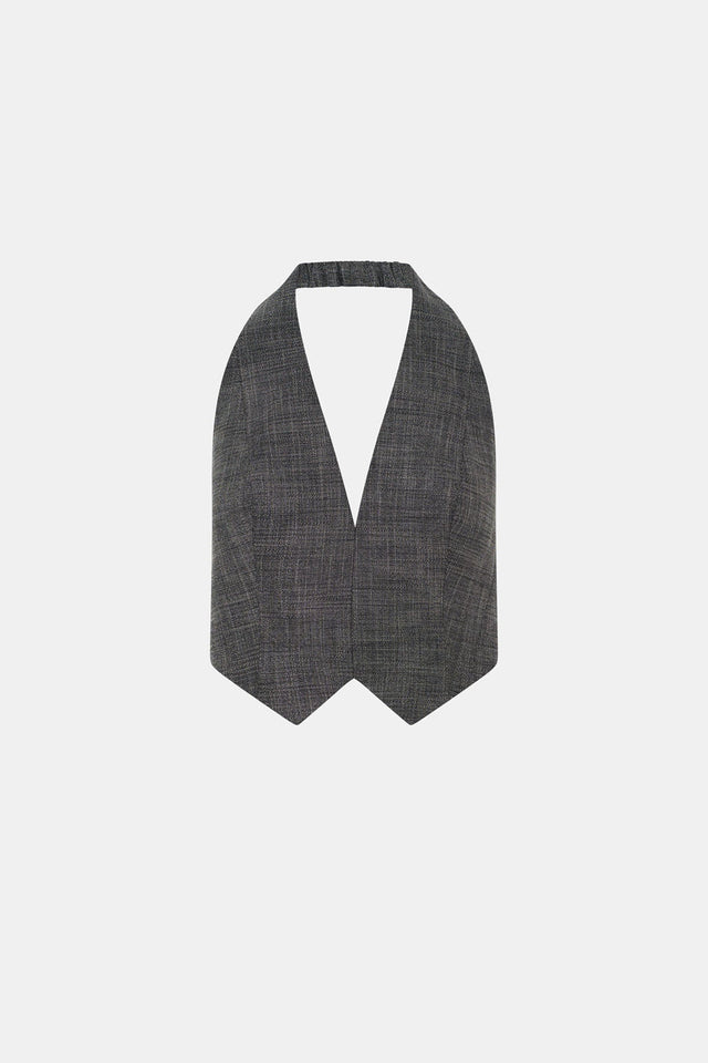 Camilla and Marc | Zazu Cropped Vest Top - Charcoal Marle