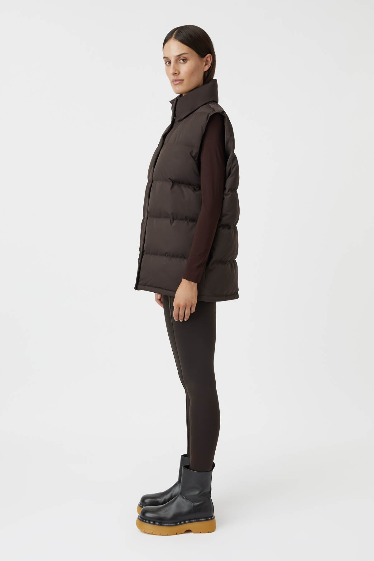 Camilla and Marc Cedar Puffer Vest Mocha Sisters Co