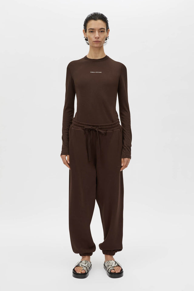 Camilla and Marc | Tia Logo Track Pant - Bitter Chocolate