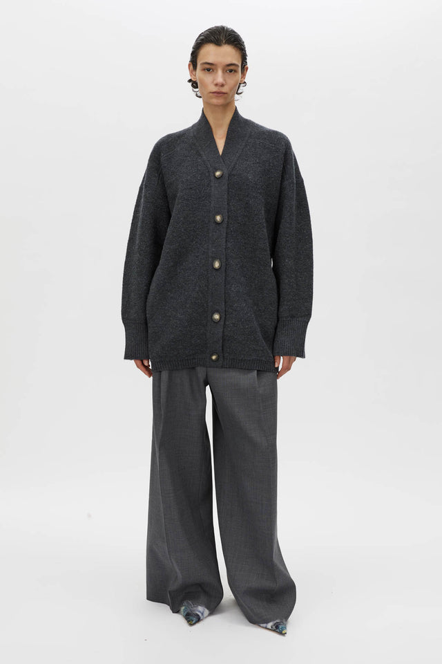 Camilla and Marc | Rohan Boiled Merino Knit Cardigan - Charcoal Melange