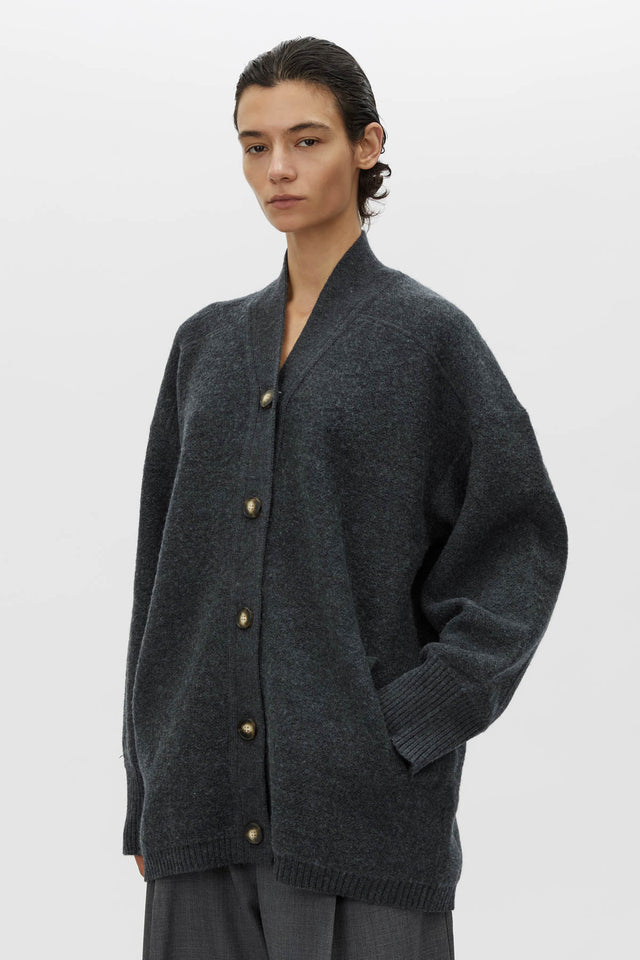 Camilla and Marc | Rohan Boiled Merino Knit Cardigan - Charcoal Melange