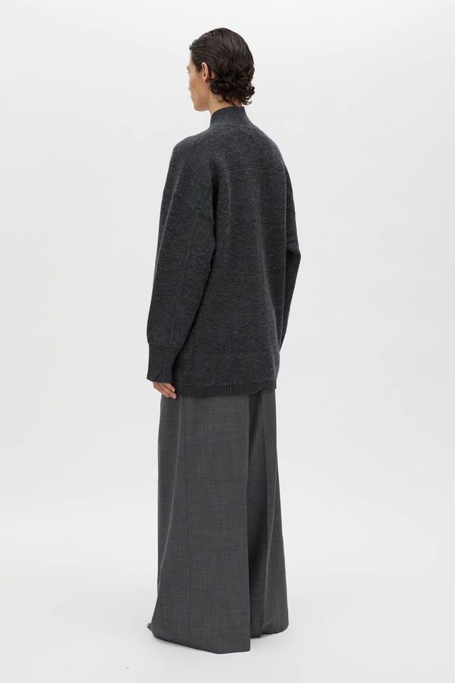 Camilla and Marc | Rohan Boiled Merino Knit Cardigan - Charcoal Melange