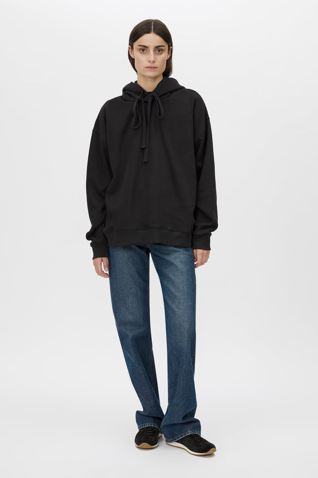 Camilla and Marc | Grid Flocking Logo Hoodie - Black