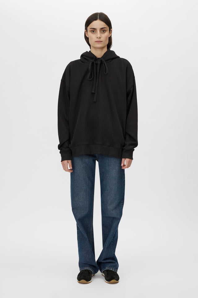 Camilla and Marc | Grid Flocking Logo Hoodie - Black
