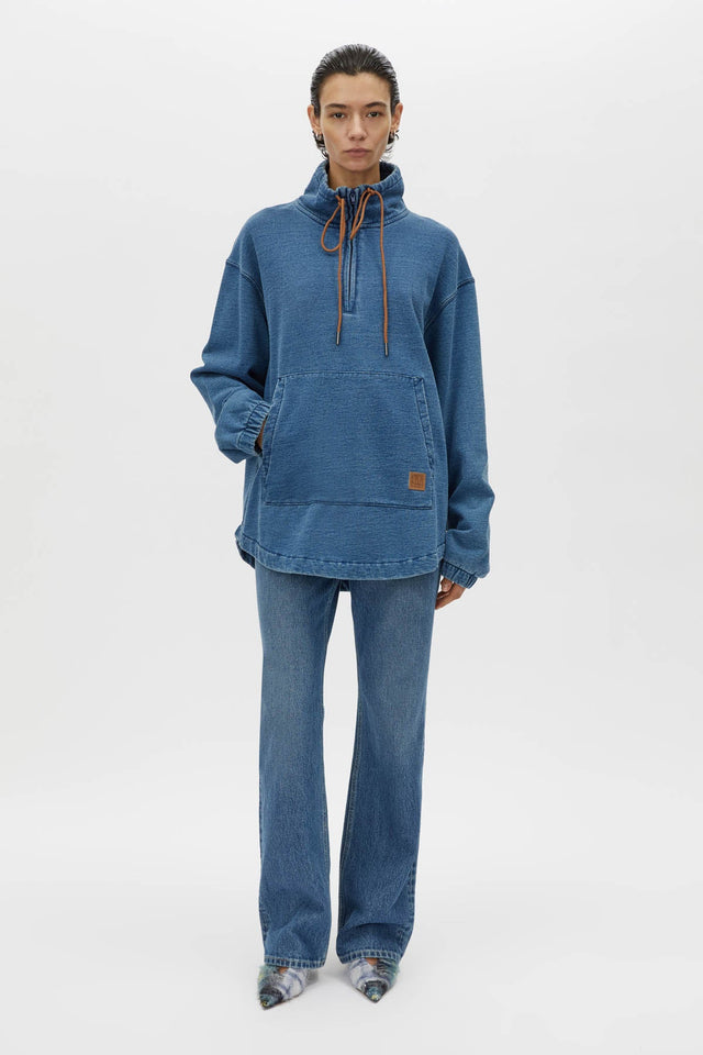 Camilla and Marc | Meena Denim Fleece Pullover - Classic Blue
